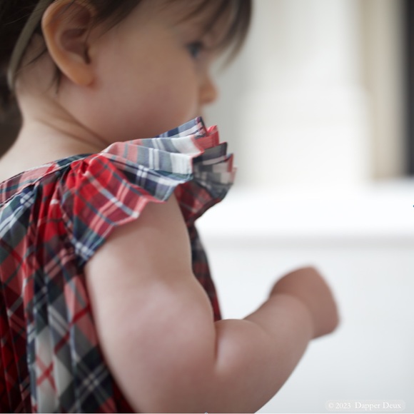 BabyGap | Plaid Pleated Holiday Dress with Flutter Sleeves - Picture 2 of 6